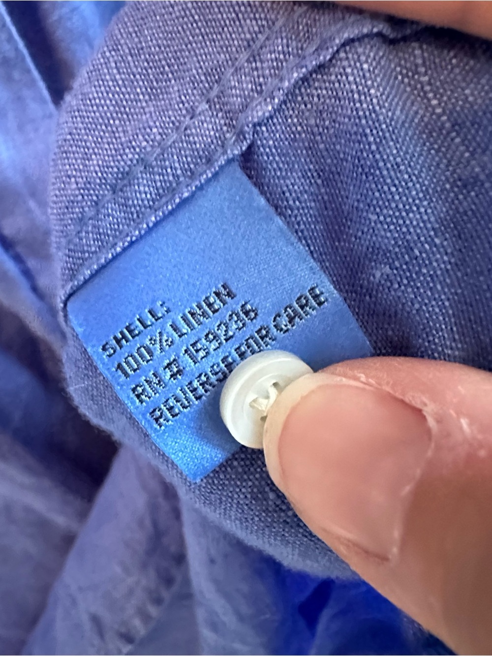J. McLaughlin Linen Button Front Long Sleeve Shirt Blue - Picture 3 of 5